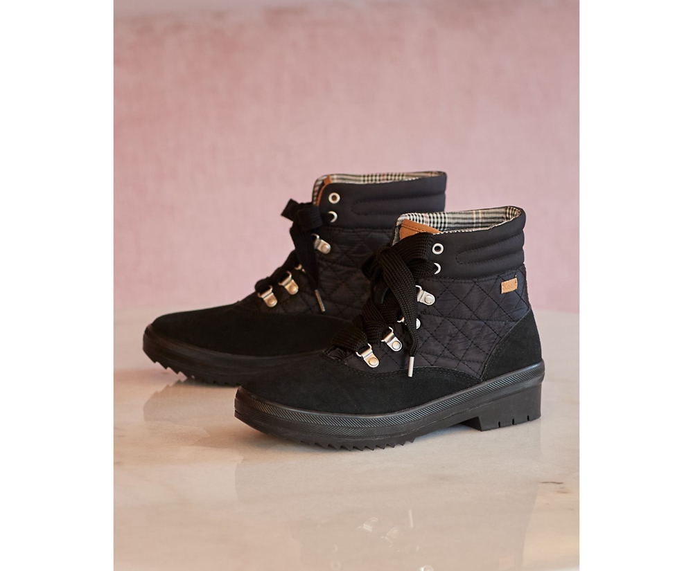 Keds Boots Black - Camp Water-Resistant Suede w/ Thinsulate™ - Womens KXIBAS-165